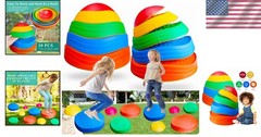 Lightweight and Stackable Kids’ Stepping Stones – 10 PCs for Play & Learning