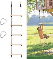 Versatile Wooden Rope Ladder with Non-Slip Grip for Playtime Excitement