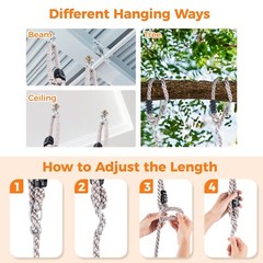 Wooden Tree Swing,Wooden Swing for Adults/Kids with 500lbs Load Capacity,Adju…