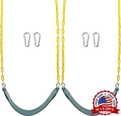 2 asientos de columpio resistentes con cadena de 66″, soportan 250 lb (verdes)