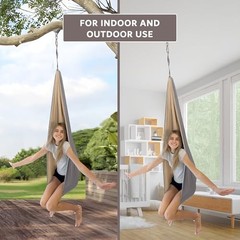 Double Layer Reversible Sensory Swing| Outdoor and Indoor Swing Gray/Light Gray