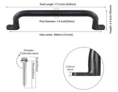 Purife 17 Inch Black Metal Safety Handles Playground Accessories – Pack of 6