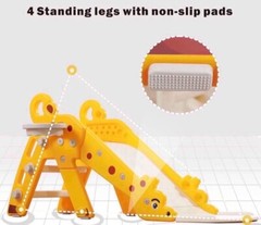 Topbuy Kids Giraffe Slide Baby Play Climber Slide Set W/ Basketball Hoop Yellow