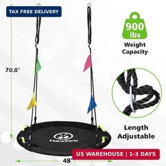 HeyZoo 48 inch Tree Swing, Larger Saucer Flying Swing for Whole Family, 900lbs W