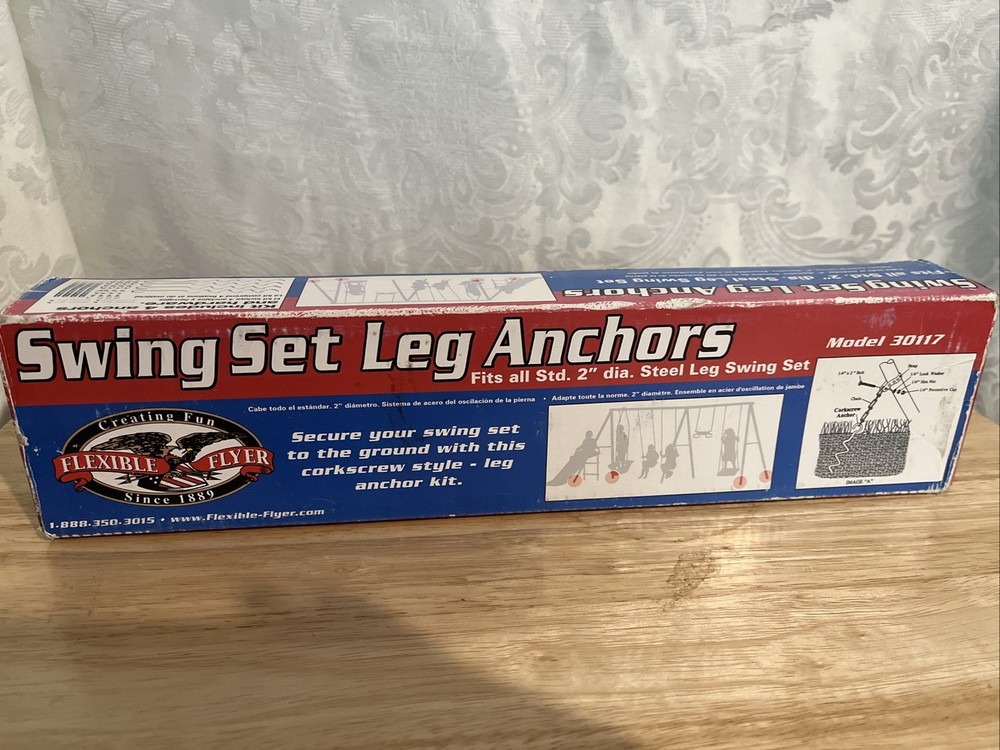 Flexible Flyer 30117 Ground Anchor Kit for Metal Frame Swing Set Opened Box