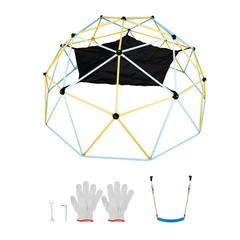 VEVOR Climbing Dome 10FT Geometric Dome Climber with Hammock Swing Jungle Gym