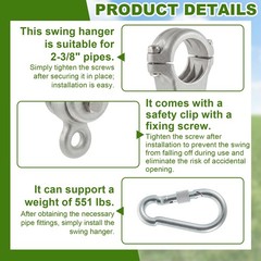 2 Pcs 2-3/8″ Heavy Duty Swing Hangers Set Steel Pipe Hanger Cast Aluminum a F…
