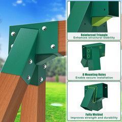A-Frame Swing Set Brackets with 4Pcs Swing Leveling Base Brackets Heavy Duty Swi
