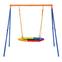 Uimoso Swing Sets for Backyard 40in Saucer Swing Seat A-Frame Metal Stand 440lbs