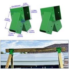 (Set of 2) Brackets 1-2-3 A-Frame Swing Green Powder-Coated Heavy Duty Steel