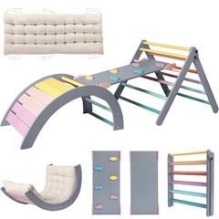 Yopnoyik Pikler Triangle Set with Cushion Large 5in1 Toddler Climbing Indoor