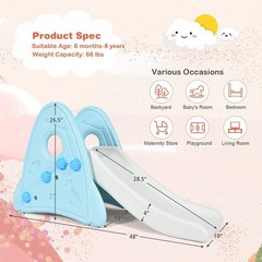 Kids Slide, Freestanding Baby Mini Play Climber Slide Set for Indoor Outdoors…