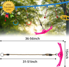 Ninja-Twister Swing Spins Set: Slackline Attachments – 360° Handle Twist-Spin Fl