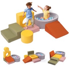 6-Piece Foam Climbing Blocks for Toddlers, Climb and Crawl Soft Play Set, Mac…