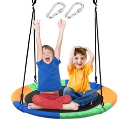 Saucer Tree Swing Seat for Kids 40 Inch Outdoor Round Tree Swing for Children…