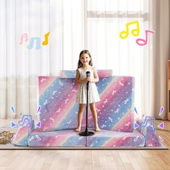 8 Pieces Modular Kids Play Couch Glow in Dark Toddler Sectional Sofa Multi Color