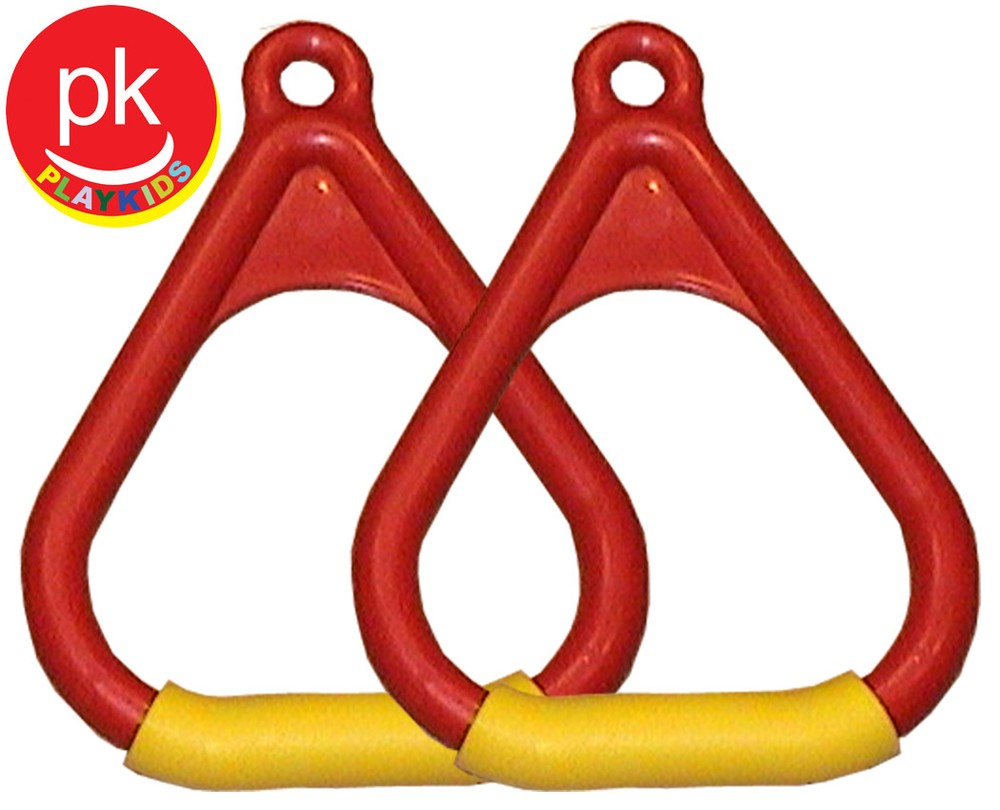 Trapeze Ring Bar Swing set Play playground Backyard Jungle Gym 2 OMR Red-Yellow