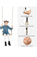 YAERSI classic wooden tree swing seat made from durable, polished beech wood