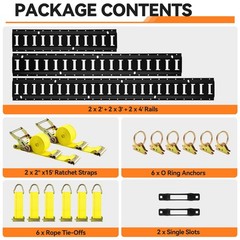 Elechomes E Track Tie-Down Rail Kit：22 Pcs Set Etrack kit 6 Rails, 2 Ratc