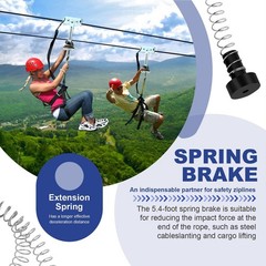 Zipline Spring Brake 165cm Stainless Steel Zip Line Spring Brake Heavy Duty4170