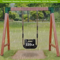 Heavy Duty Swing Seat with Adjustable Rope 1 Pcs Black U-shape Swing Seat