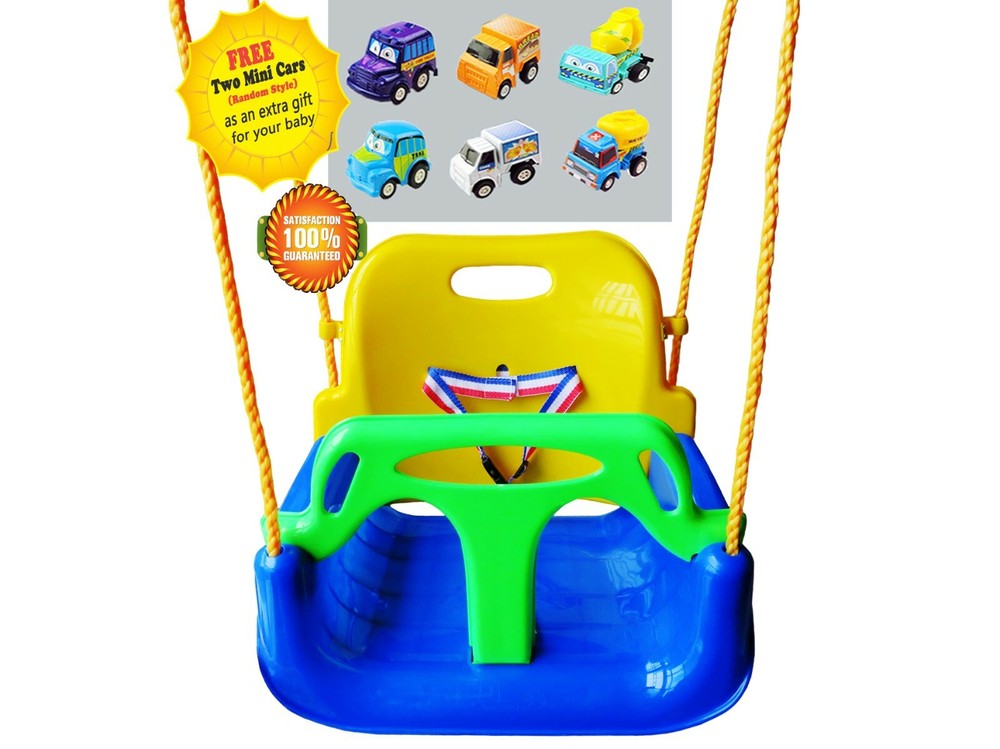 3-in-1 Baby to Teenage Detachable Swing for Outdoors Blue Chair Green Handrail