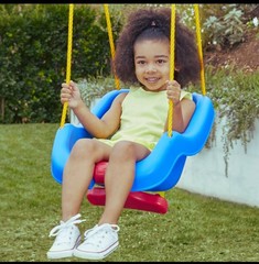 Little Tikes 2-in-1 Snug & Secure Swing High Back Blue Toddler Baby Seat