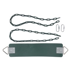 Outdoor EVA Soft Board Swing With Coated Chains Dark Green Easy To Install IQAK