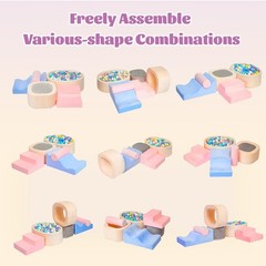 6-Piece Climbing Toys Indoor, Climbing Toys for 1 Year Old, Soft Play Set Bab…