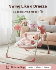 Baby Swings for Infants Tiny Marvels Portable Music Foldable 0-9 Months