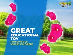 SWING SET STUFF SMALL TEXTURED ROCK HOLDS SET OF 8 MOUNTING HARDWARE PINK 0014