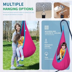 Sensory Swing for Kids, Indoor Outdoor Use – Pink/Blue