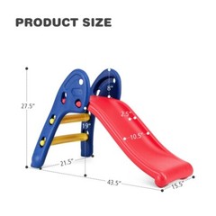 2-Step Children Folding Slide Plastic Fun Toy Sturdy Kids Indoor Outdoor Playset