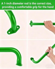 6 Pack 17 Inch Green Metal Safety Handles for Playground Grab Monkey Bars