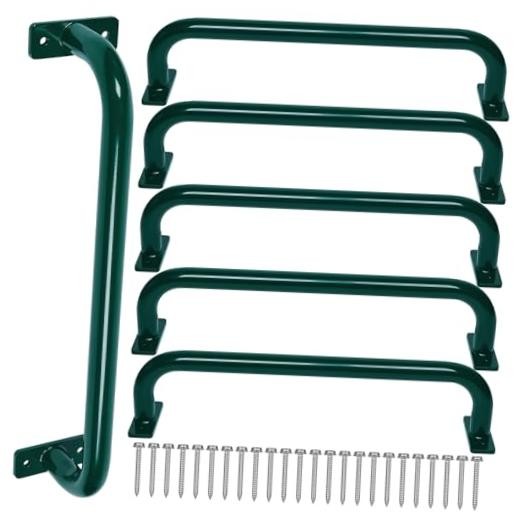 17 Inch 6 Pieces Green Outdoor Metal Safety Handles for Green -6 Pcs