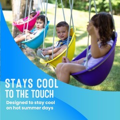Coconut Toddler Swing Comfy Baby Outdoor, 3- Point Adjustable Safety Harness,…