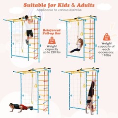 7 In 1 Indoor Climb Playground Activity Wall Set Home Gym Wall Ladder Gift Kids