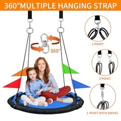 40 Inch Tree Swing ，Spider Web Tree Swing,800Lb Weight Black-40inch