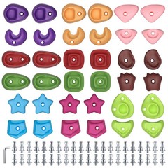 36PCS Rock Climbing Holds for Kids, Rock Wall Climbing Holds with Hardware – …