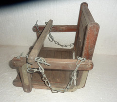 Vintage Gym Dandy Wooden Swing Seat – Slatted Hanging Chair with Chains