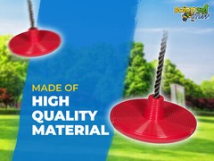 SWING SET STUFF CYCLONE SEAT WITH ROPE RED playground child park disc round 0120