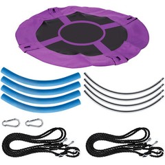 40” Saucer Tree Swing Set Round Web Net Adjustable for Kids Outdoor Swing