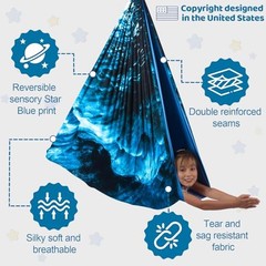 HiCamer Double Layer Sensory Swing for Kids & Adults Holds up to Ice Teal