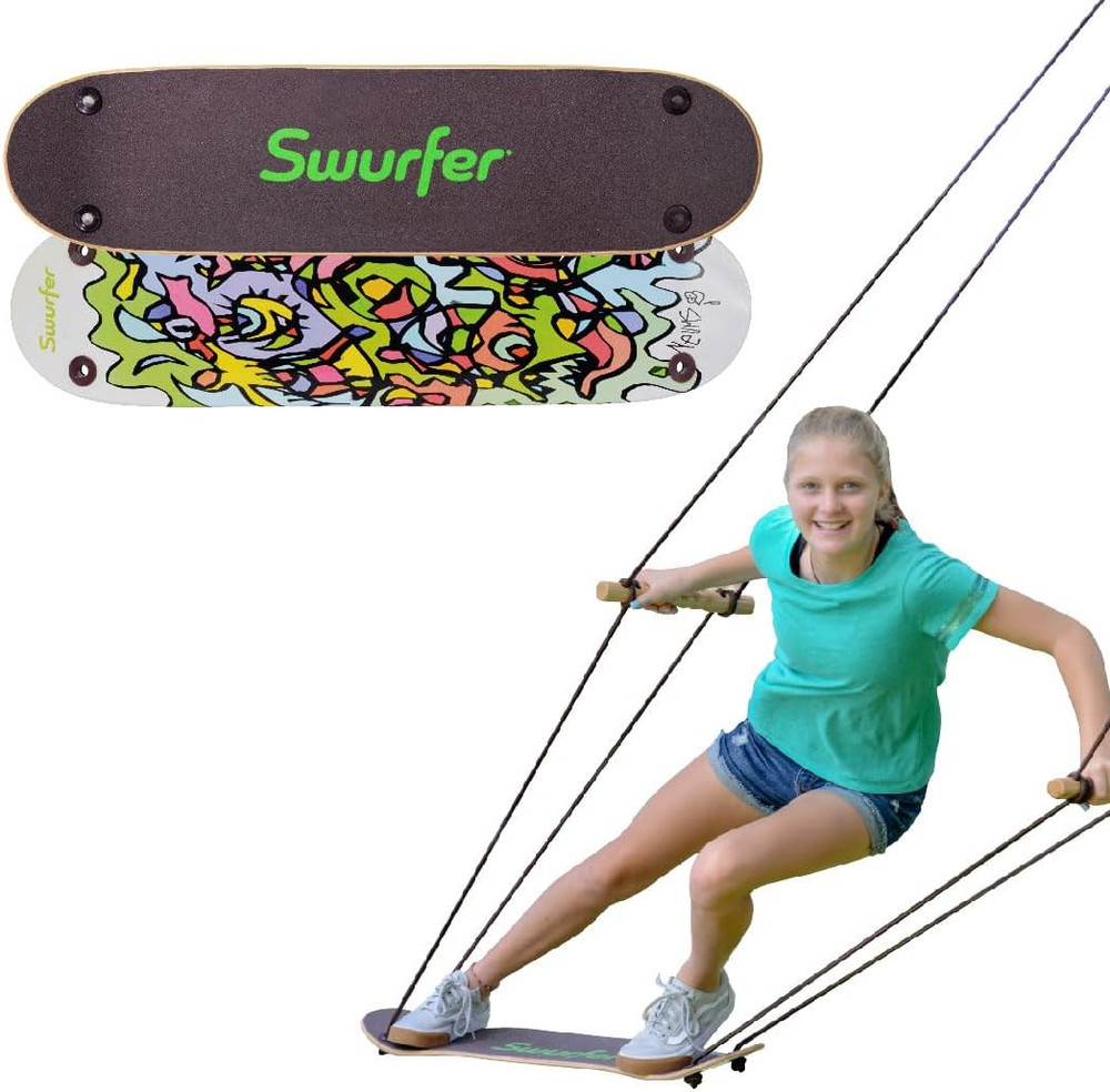 Treeskate Skateboard Tree Swing, Outdoor Stand up Surf Swing, Kids Outdoor Play