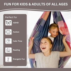 Double Layer Reversible Sensory Swing| Outdoor and Indoor Swing Gray/Light Gray
