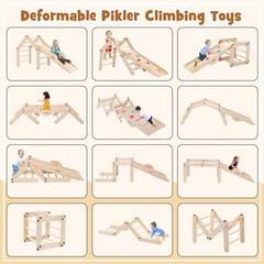 Climbing Toys for Toddlers, Upgrade Wooden Montessori Foldable 12 in 1