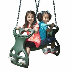 Glider Swing Dual Ride Back to Back Kids Toddler Plastisol Coated Chains Plastic