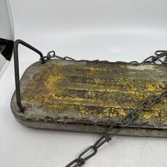 vtg metal flat swing seat w original chains 60” Long Chain industrial decor