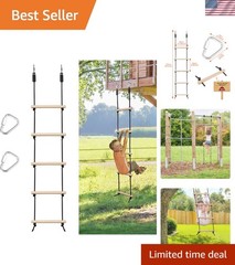 Versatile Wooden Rope Ladder with Non-Slip Grip for Playtime Excitement