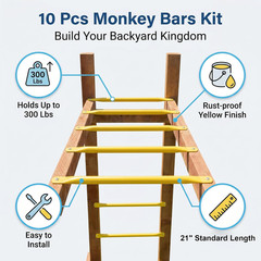 21 Inch Heavy Duty Metal Monkey Bar Rungs Kit – Replacement Ladder Rungs